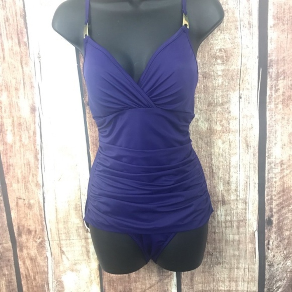 W- Croft&Barrow 1 Pc. Shirred Front Swimsuit 10